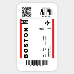 Boston Boarding Pass Massachusetts Destination Ticket Sticker